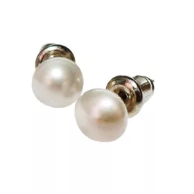   Fülbevaló, félgömb, gyöngyházfehér SWAROVSKI&reg; gyöngyből, 8mm, ART CRYSTELLA&reg; (RSWF046)