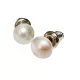 Fülbevaló, félgömb, gyöngyházfehér SWAROVSKI&reg; gyöngyből, 8mm, ART CRYSTELLA&reg; (RSWF046)