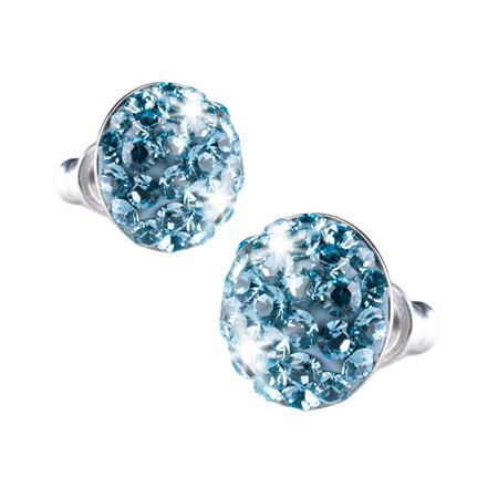 Fülbevaló, aquakék SWAROVSKI® kristállyal, félgömb, 10mm, ART CRYSTELLA® (RSWF052)