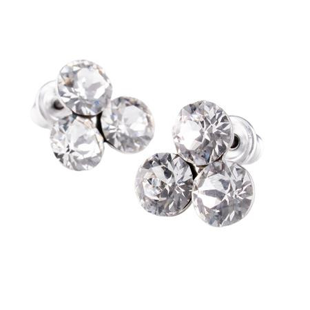 Fülbevaló, natúr fehér SWAROVSKI® kristállyal, 11mm, ART CRYSTELLA® (RSWF054)