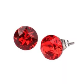   Fülbevaló, light siam piros SWAROVSKI&reg; kristállyal, 8 mm, ART CRYSTELLA&reg; (RSWF064)