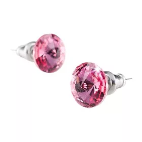   Fülbevaló, rózsaszín SWAROVSKI&reg; kristállyal, csúcsos, 8 mm, ART CRYSTELLA&reg; (RSWF072)