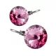Fülbevaló, francia kapcsos, rózsaszín SWAROVSKI&reg; kristállyal, 12mm, ART CRYSTELLA&reg; (RSWF073)