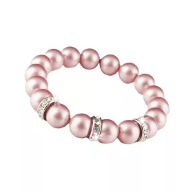   Karkötő SWAROVSKI&reg; gyöngyből, rózsaszín, fehér rondella kristály, ART CRYSTELLA, M (RSWK0055)