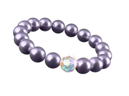Karkötő, halványlila SWAROVSKI® gyöngyből, színjátszós fehér kristállyal, 10 mm, ART CRYSTELLA® M (RSWK0078)