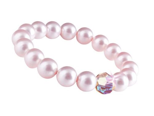 Karkötő, rózsaszín SWAROVSKI® gyöngyből, színjátszós fehér kristállyal, 10 mm, ART CRYSTELLA® M (RSWK0091)