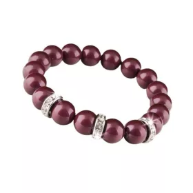   Karkötő, burgundi vörös SWAROVSKI&reg; gyöngyből, fehér rondella kristállyal, 10mm, ART CRYSTELLA&reg; M (RSWK0115)