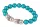 Karkötő, türkiz-fehér SWAROVSKI&reg; gyöngyből, fehér rondella kristállyal, 10mm, ART CRYSTELLA&reg; M (RSWK0117)