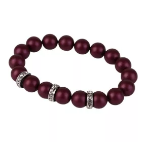   Karkötő, bíborlila SWAROVSKI&reg; gyöngyből, fehér rondella kristállyal, 10mm, ART CRYSTELLA&reg; M (RSWK0118)