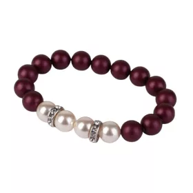   Karkötő, bíborlila-fehér SWAROVSKI&reg; gyöngyből, fehér rondella kristállyal, 10mm, ART CRYSTELLA&reg; M (RSWK0119)