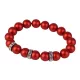Karkötő, tűzpiros SWAROVSKI&reg; gyöngyből, fehér rondella kristállyal, 10mm, ART CRYSTELLA&reg; M (RSWK0120)