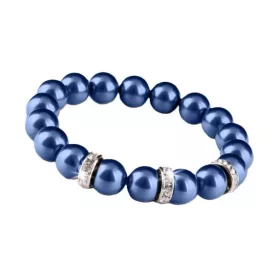   Karkötő, sötétkék SWAROVSKI&reg; gyöngyből, fehér rondella kristállyal, 10mm, ART CRYSTELLA&reg; M (RSWK0122)