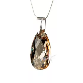   Nyaklánc, esőcsepp formájú, pezsgő színű SWAROVSKI® kristállyal, 16mm, ART CRYSTELLA® (RSWL009)