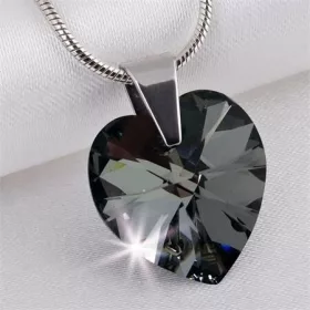   Nyaklánc, szív formájú, Black Diamond SWAROVSKI&reg; kristállyal, 18mm ART CRYSTELLA&reg; (RSWL018)