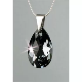   Nyaklánc, esőcsepp formájú, Black Diamond SWAROVSKI&reg; kristállyal, 16mm, ART CRYSTELLA&reg; (RSWL024)