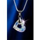 Nyaklánc, szív formájú, fehér színjátszós SWAROVSKI® kristállyal, 17 mm, ART CRYSTELLA® (RSWL029)