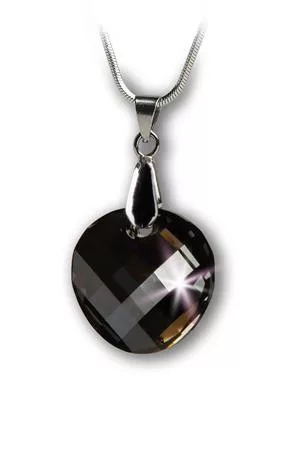 Nyaklánc, kerek formájú, Black Diamond SWAROVSKI&reg; medállal, 18mm ART CRYSTELLA&reg; (RSWL031)