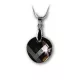 Nyaklánc, kerek formájú, Black Diamond SWAROVSKI&reg; medállal, 18mm ART CRYSTELLA&reg; (RSWL031)