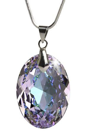 Nyaklánc, ovális formájú, ametiszt lila SWAROVSKI® kristállyal, 16 mm ART CRYSTELLA® (RSWL034)