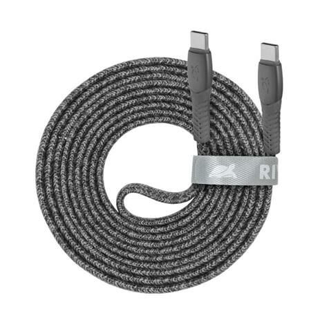 USB kábel, USB-C - USB-C, 2,1 m, RIVACASE PS6105 GR21, szürke (RUK6105GR21)