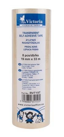 Ragasztószalag, 19 mm x 33 m, VICTORIA OFFICE, átlátszó (RVT19T)