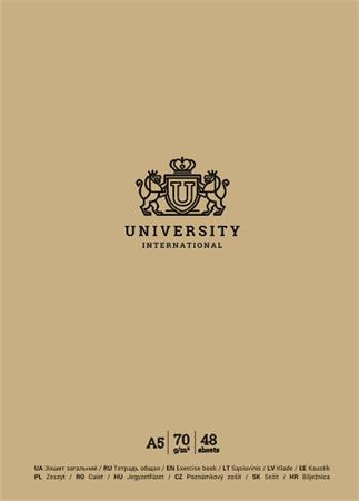 Füzet, tűzött, A5, vonalas, 48 lap, SHKOLYARYK University International, vegyes (SB485210L)