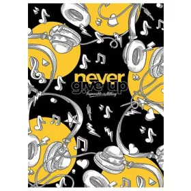   Füzet, tűzött, A5, vonalas, 80 lap, SHKOLYARYK Never give up, vegyes (SB805221L)