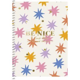   Spirálfüzet, A5, kockás, 80 lap, SHKOLYARYK, színes minták, vegyes (SB806125K)