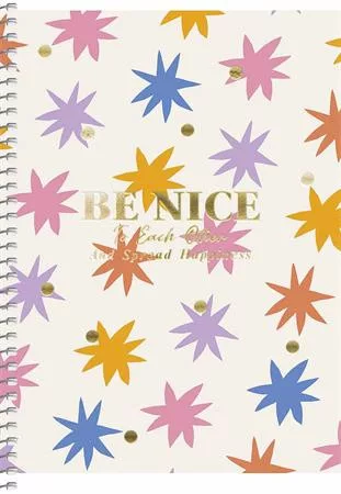 Spirálfüzet, A5, kockás, 80 lap, SHKOLYARYK, színes minták, vegyes (SB806125K)