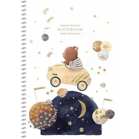   Spirálfüzet, A5, kockás, 80 lap, SHKOLYARYK, Made with love, vegyes (SB806126K)