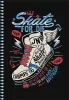 Spirálfüzet, A5, kockás, 80 lap, SHKOLYARYK  Skate board, vegyes (SB806128K)