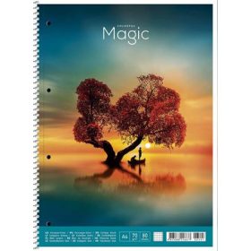   Spirálfüzet, A4+, vonalas, 80 lap, SHKOLYARYK Colourful magic, vegyes (SB806521L)