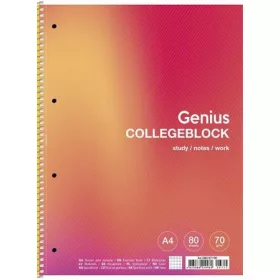   Spirálfüzet, A4+, kockás, 80 lap, SHKOLYARYK Genius, vegyes (SB806715K)