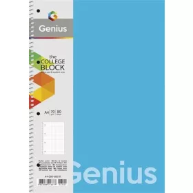   Spirálfüzet, A4, kockás, 80 lap, PP bortító, SHKOLYARYK Genius, vegyes (SB806803K)