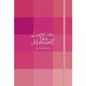   Jegyzetfüzet, A5, vonalas, sima, pontrácsos, 96 lap, keményfedeles, SHKOLYARYK Live in the moment, vegyes minta (SB96797)