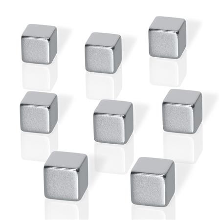 Erős kocka mágnes, 8 db, BE!BOARD Neodymium ezüst (SDB3101)
