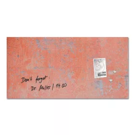   Mágneses üvegtábla, 91x46x1,5 cm, SIGEL Artverum&reg; , piros fal mintázat, matt (SDGL289)