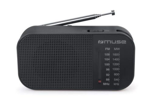 Rádió, hordozható, MUSE, M-025R, fekete (SHM025R)