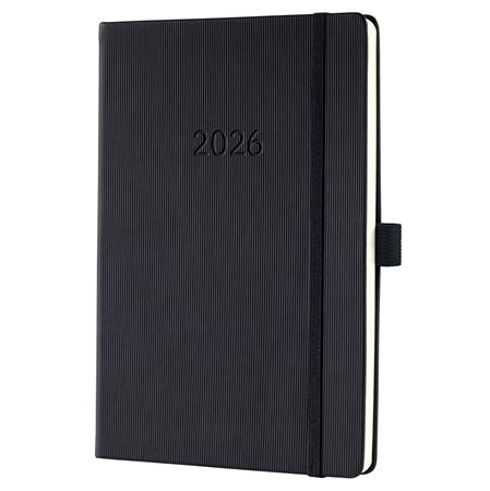 Naptár, A5, heti, 2026, kemény borító, SIGEL Conceptum, fekete (SIC2612)