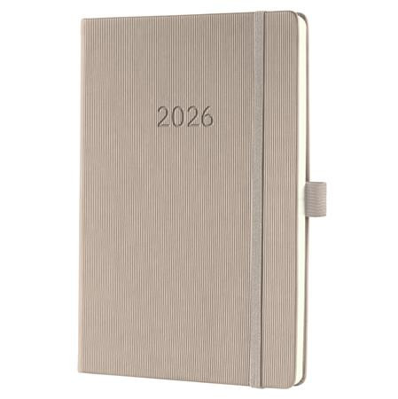 Naptár, A5, heti, 2026, kemény borító, SIGEL Conceptum, taupe (SIC2660)