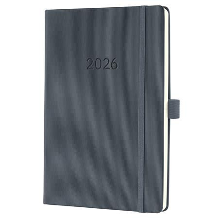 Naptár, A5, heti, 2026, kemény borító, SIGEL Conceptum, sötét szürke (SIC2666)