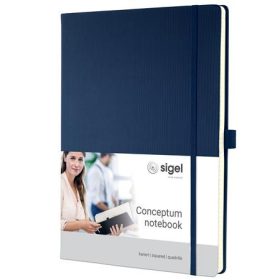   Jegyzetfüzet, exkluzív, A4, kockás, 97 lap, keményfedeles, SIGEL Conceptum, éjkék (SICO646)