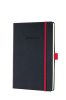 Jegyzetfüzet, exkluzív, A5, kockás, 97 lap, keményfedeles, SIGEL Conceptum Red Edition, fekete-piros (SICO662)