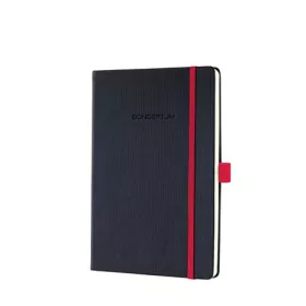   Jegyzetfüzet, exkluzív, A5, kockás, 97 lap, keményfedeles, SIGEL Conceptum Red Edition, fekete-piros (SICO662)