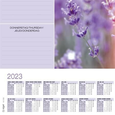 Könyökalátét, 595x410 mm, 3 éves, heti tervezővel, SIGEL Fragrant Lavender (SIHO308)