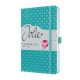 Naptár, A5, heti, 2025, kemény borító, SIGEL Jolie, aqua zöld (SIJ5103)