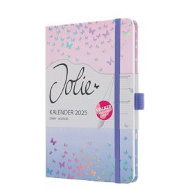   Naptár, A5, heti, 2025, kemény borító, SIGEL Jolie, Butterfly Confetti Candy (SIJ5347)