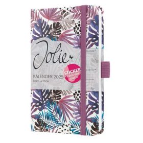   Naptár, A6, heti, 2025, kemény borító, SIGEL Jolie, Violet Jungle Fever (SIJ5354)