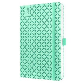   Naptár, A6, heti, 2026, kemény borító, SIGEL Jolie, menta zöld (SIJ6126)