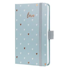   Naptár, A6, heti, 2026, kemény borító, SIGEL Jolie, Grey love (SIJ6334)